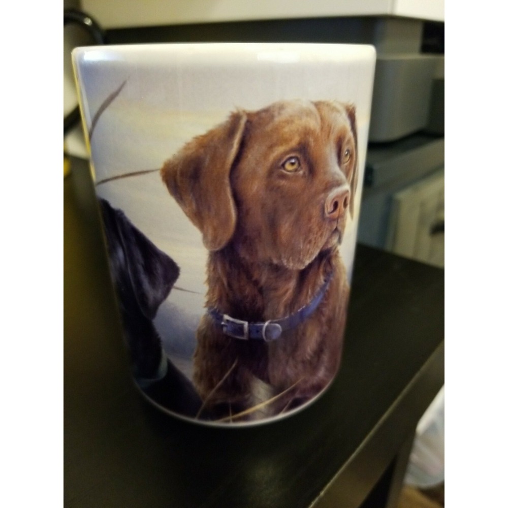 Labrador Retriever Coffee Mug Cup James Hautman Picture of 3 Labs 16 oz - Picture 2 of 6